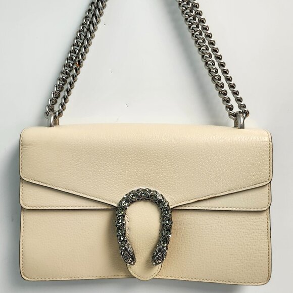 Gucci Dionysus Small Leather Shoulder Bag – Crystal Tiger Head – Ivory - Picture 1 of 16